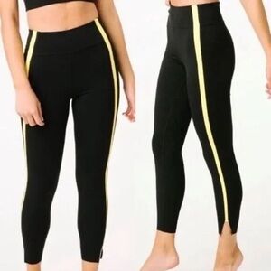 Leggings 7/8 neon yellow front Strips